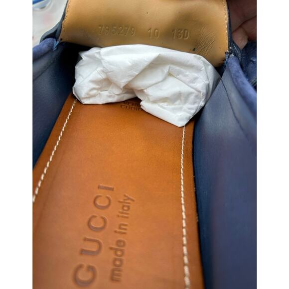 Men\'s Gucci GG embossed suede driver loafers size 10 fits 10.5 US made in Italy main image 8